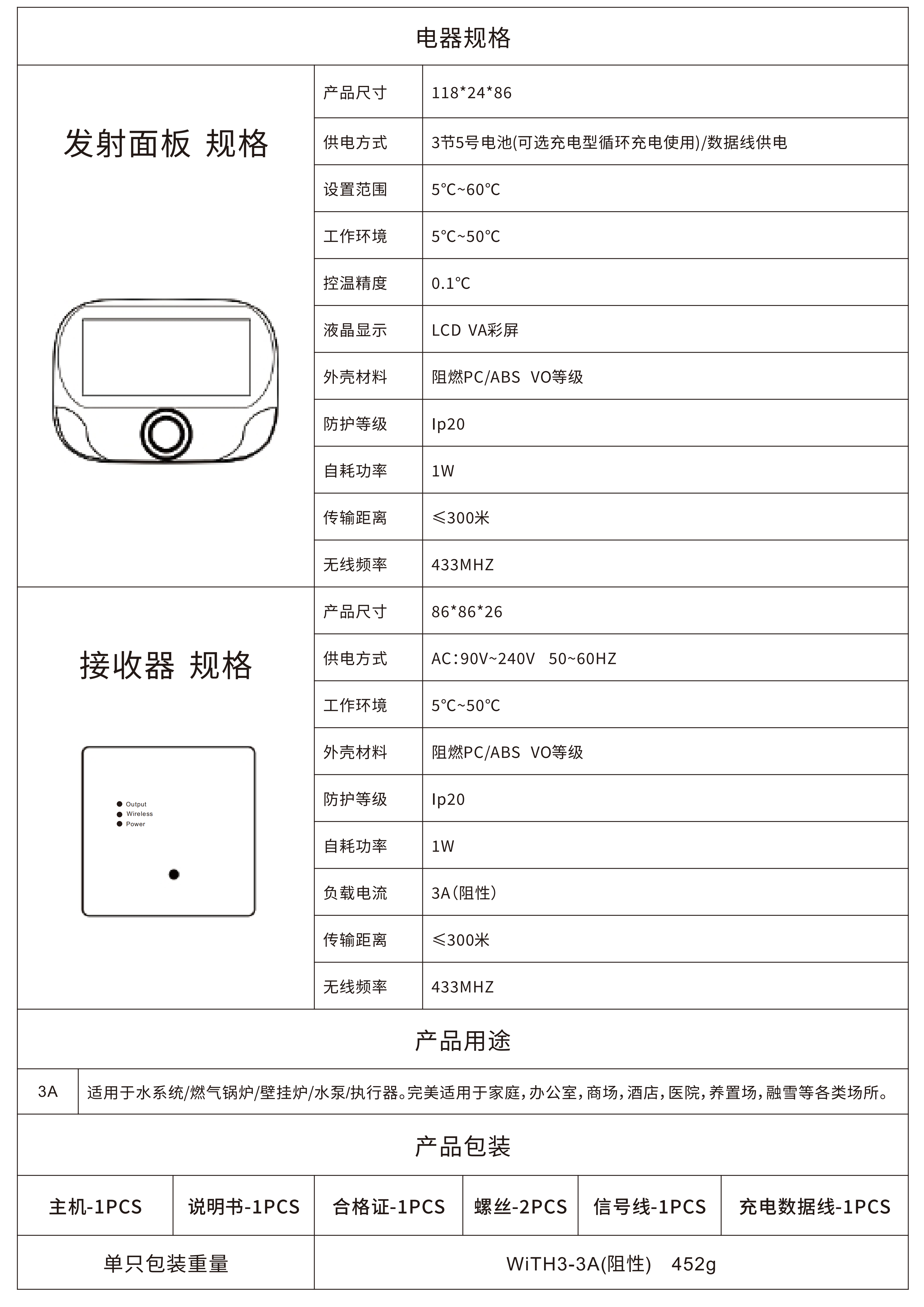 WITH3 彩屏无线壁挂炉温控器 (国内/国外版）(图7)